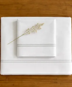 Sábanas de Percal 250 hilos con Doble Festón Gris Claro (para colchones de hasta 30 cm de alto)