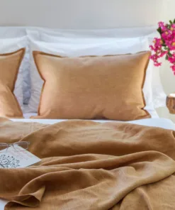 Almohadón de Lino Frances Tornasolado Habano