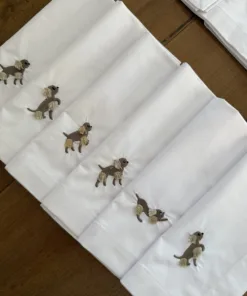 Par de Servilletas Bordadas Perritos
