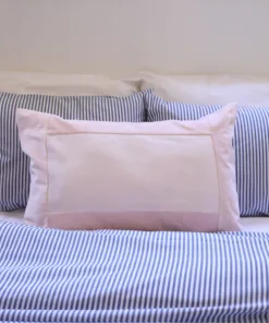 Almohadón de Terciopelo con Lino Rosa Bebé