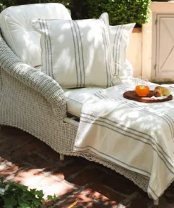 Pie de Cama Panamá Beige con Rayas