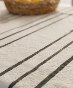 Mantel de Lienzo con Rayas Finas Grafito