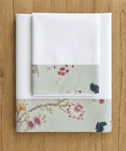 Sábanas de Percal 250 hilos con Guarda Cherry Tree (para colchones de hasta 30 cm de alto)