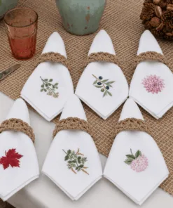 Set de Servilletas Bordadas a Mano Flores