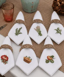Set de Servilletas Bordadas a Mano Verduras