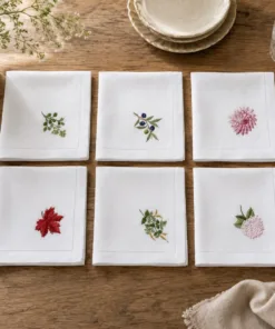 Set de Servilletas Bordadas a Mano Flores