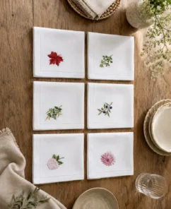 Set de Servilletas Bordadas a Mano Flores