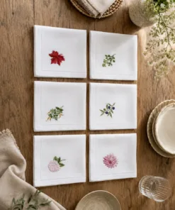 Set de Servilletas Bordadas a Mano Flores