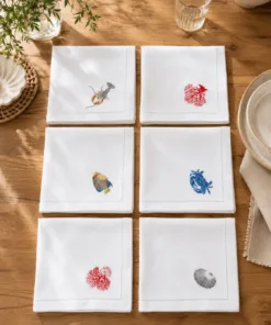 Set de Servilletas Bordadas a Mano Mar